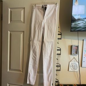 All white jeans